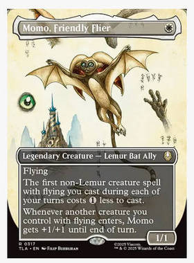 牌客窝 万智牌 友善飞猴模模 Momo, Friendly Flier 金 白