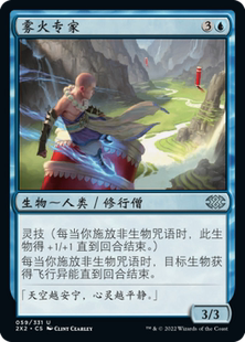 銀 君牌窩 藍色 Adept Mistfire 萬智牌 霧火專家