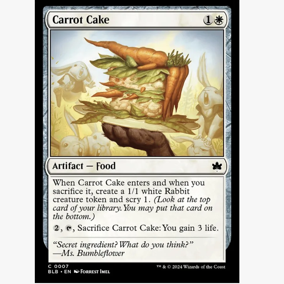 牌客窝 万智牌 胡萝卜蛋糕 Carrot Cake 铁 白色