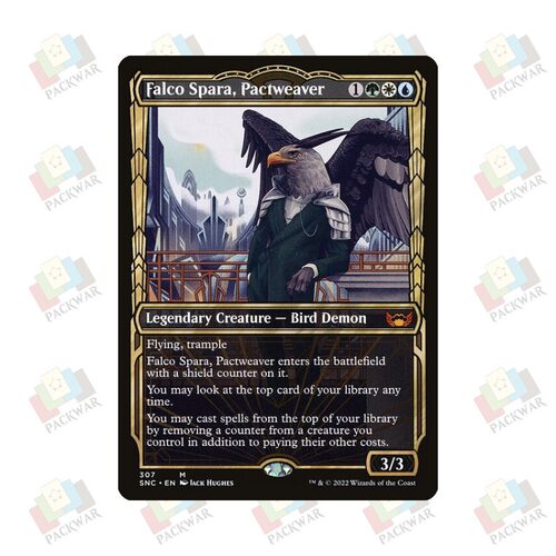 万智牌 织契魔冯柯斯帕拉 Falco Spara, Pactweaver 秘稀 多色 闪