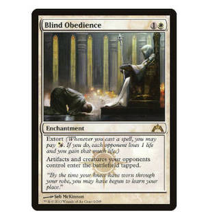 牌客窝 万智牌  盲目服从 Blind Obedience 金 白色