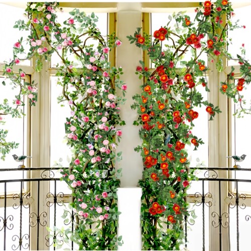 仿真壁挂假花室外客厅装饰玫瑰花