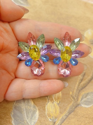 【BW中古】Austria彩色莱茵石耳夹