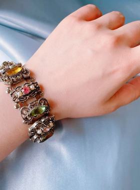 【BW中古】中古老捷克多款宝石镶嵌手链，重工宝石都不止这个钱啦