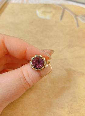 【BW中古】紫色水晶活口戒指