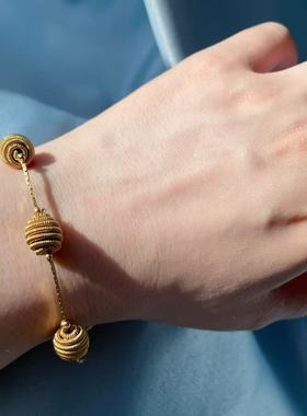 【BW中古】中古Trifari打标浓金金秋手链，绝美，仅此一条