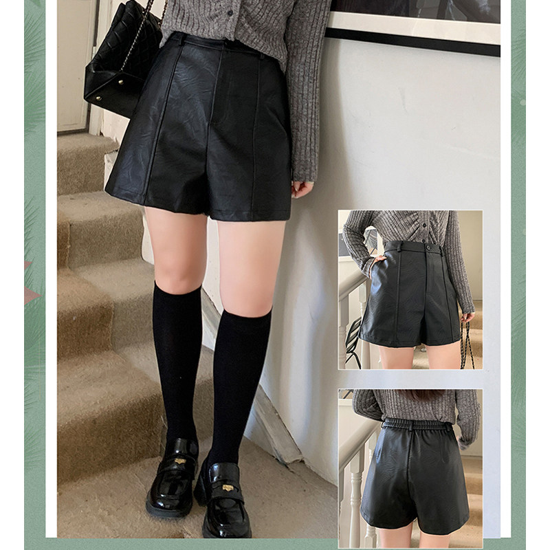 200斤胖mm高腰皮裤子大码女装显瘦减龄藏肉松紧腰休闲短裤女31908,女装/女士精品,大码裤装,淘宝优惠券,粉丝福利购,淘宝优惠卷