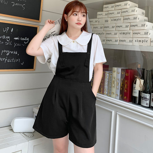 遮肉显瘦高级感背带西装短裤