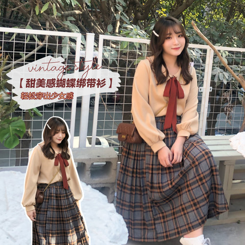 秋冬大码女装200斤胖妹妹小心机甜美减龄显瘦藏肉衬衫上衣67357