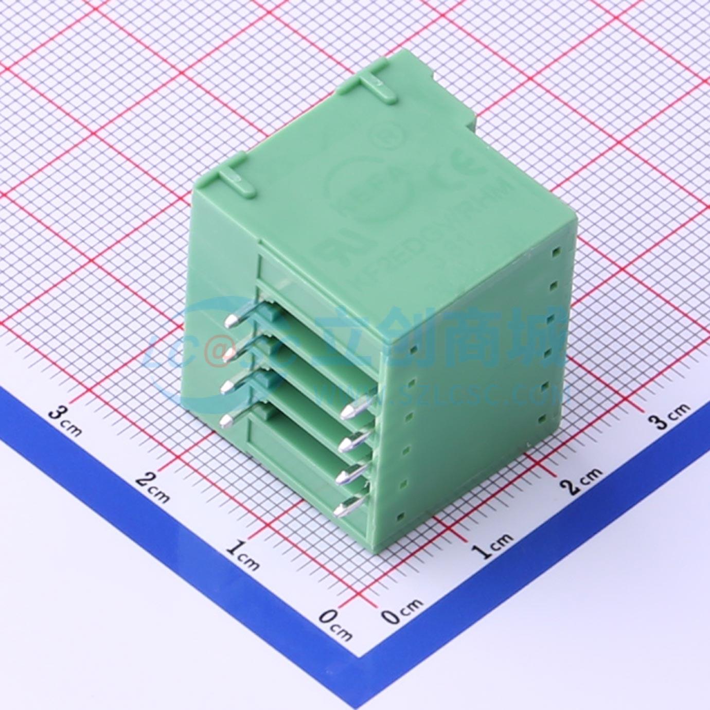 插拔式接线端子 KF2EDGRHM-3.81-2*4P 弯插,P=3.81mm 板端/插座-