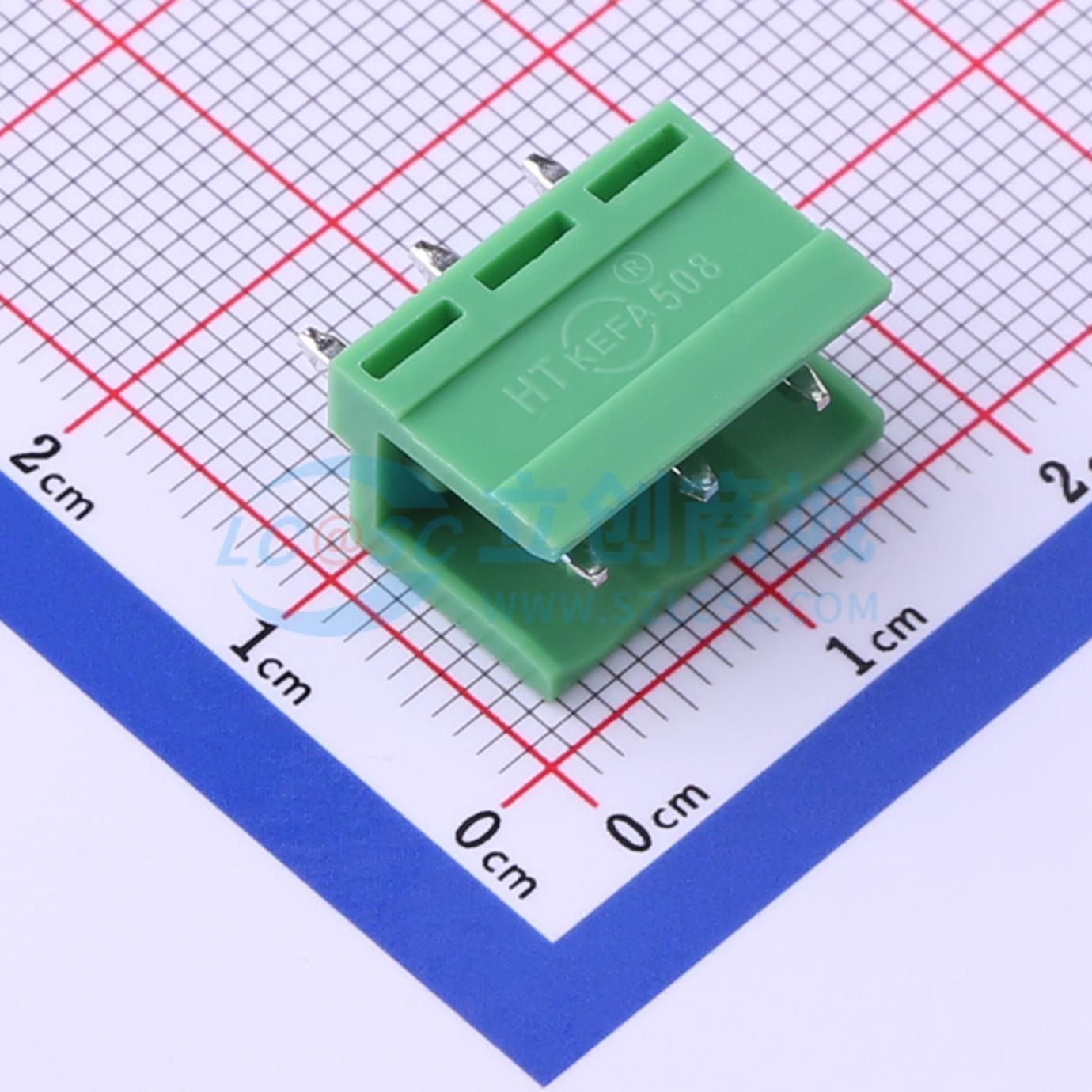 插拔式接线端子 HT508V-5.08-3P  5.08mm 板端/插座-开口 1x3P