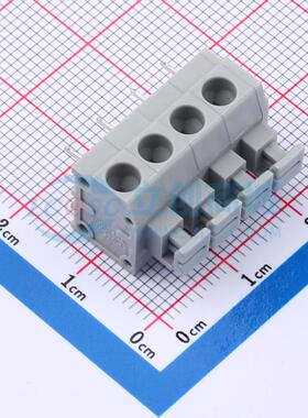 5只起 弹簧式接线端子 MX235-5.0-04P-GY01-Cu-A 插件P=5.0mm 4P