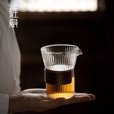 班意 公道杯日式耐热玻璃分茶器加厚茶海竹围防烫公杯功夫茶具