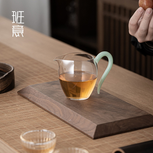 草堂公道杯 天青玉高透耐热玻璃分茶器旦盅 日式家用大号公杯茶海