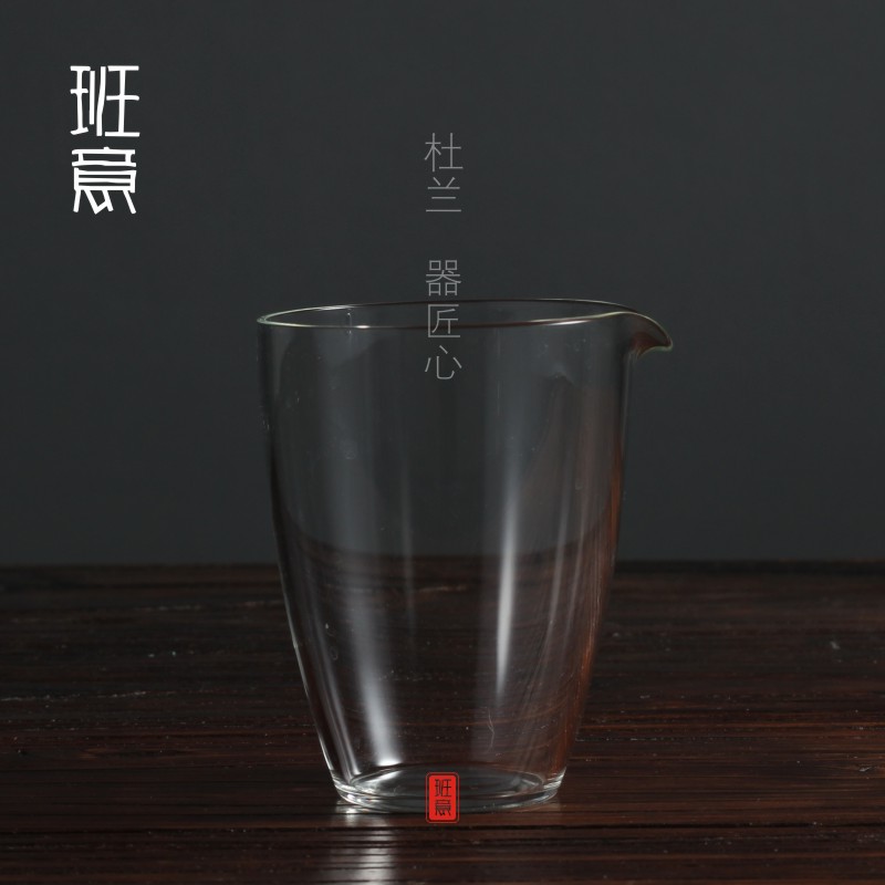 班意杜兰锤目纹玻璃公杯茶海日式茶器茶具纯手工吹制公道杯匀杯
