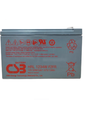 CSB HRL1234W F2FR 12v9ah免维护蓄电池 UPS电瓶电梯后备电源电池