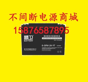 6-GFM-24-YT 精卫UPS电瓶 12V24AH 科华UPS不间断电源用蓄电池