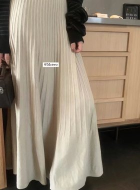 安迪绒伞裙高腰显瘦长裙子女装2025秋冬新款半身裙女