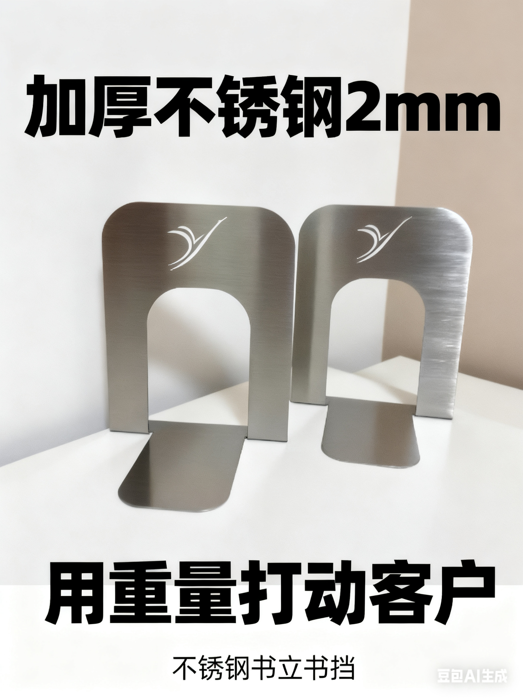 不锈钢书立书挡书架挡板桌面收纳书靠挡板书本立架用金属超厚商务