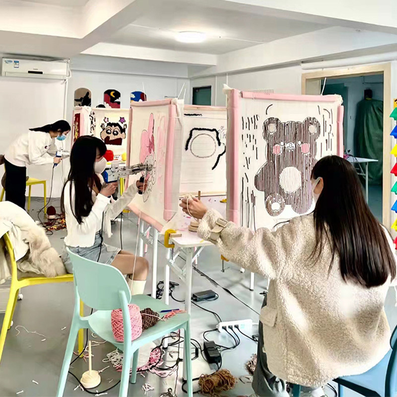 tufting簇绒布戳戳绣自带黄线布地毯基布手工DIY底布裁剪涤棉布料