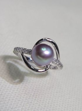 月成女925银轻奢戒指托