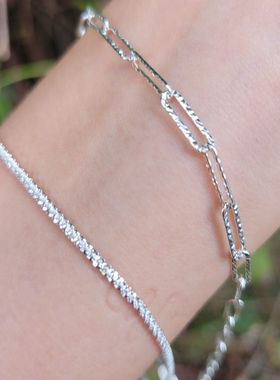 月成S925纯银项链子女波光方