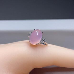 天然粉玛瑙玉髓戒指女红色玉石玛瑙女款玉戒指绿玛瑙玉髓活口戒指