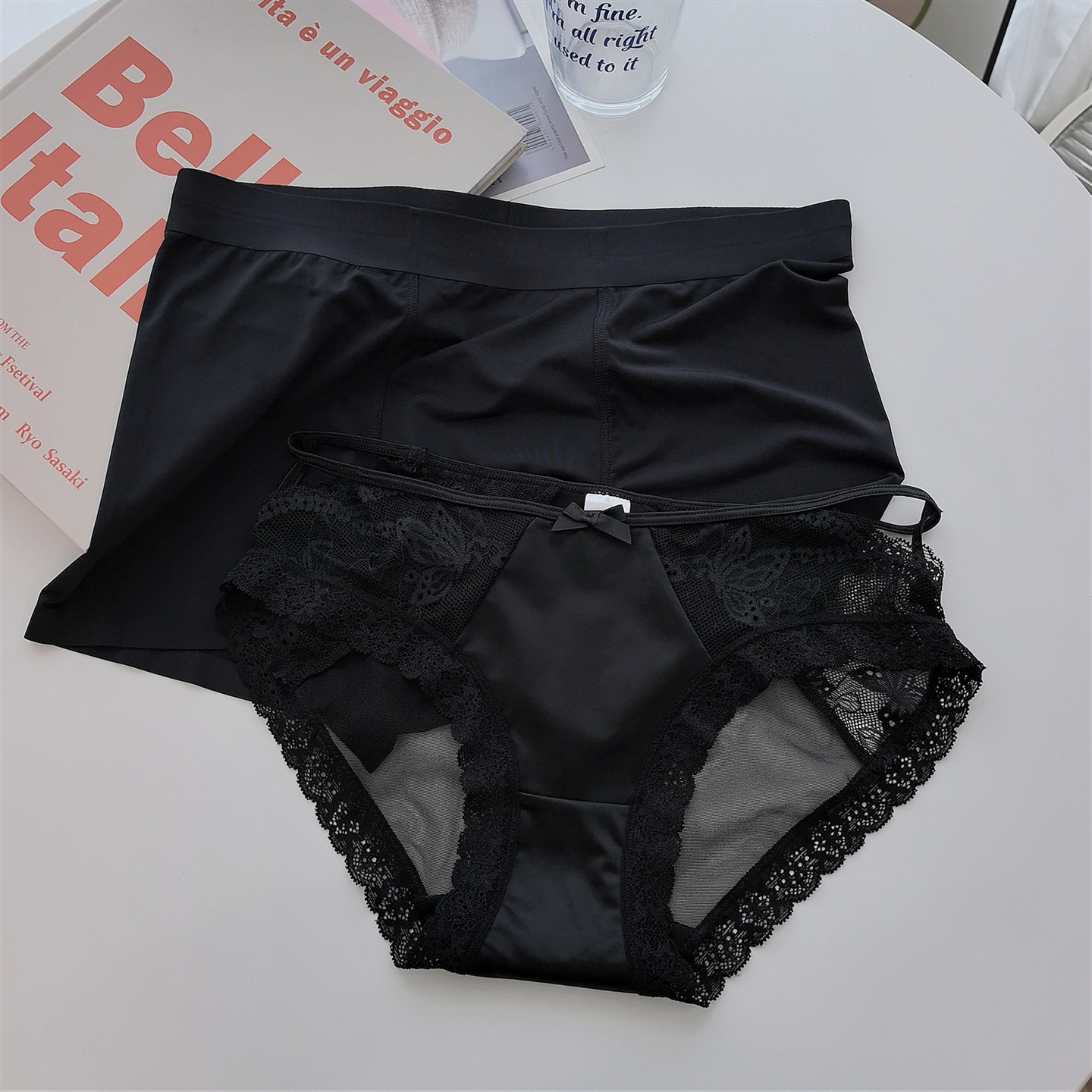夏季冰丝情侣内裤性感纯欲蕾丝