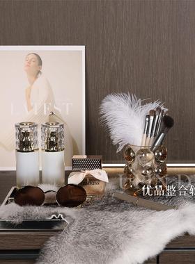 梳妆台摆件新古典兔毛桌垫装饰品
