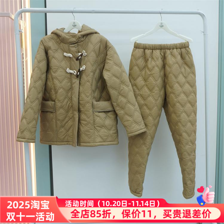 花丛丽影34912136正品睡衣2024冬季新羽绒棉厚夹棉女套装家居服