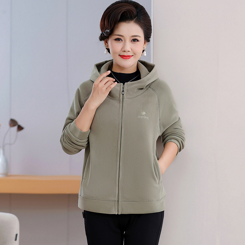 妈妈摇粒绒中老年女装春秋装