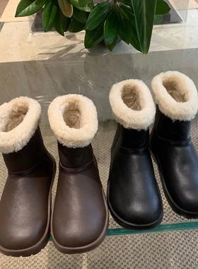 11.30日新品鞋大师雪地靴2024冬季新款羊毛毛一脚蹬短靴美拉德风