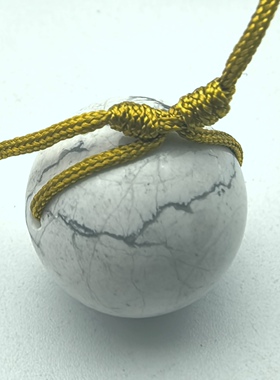 天然白松石转运珠吊坠挂件男女款14mm一物一图A47-34