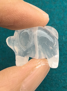 天然水晶发财猪雕刻件冰粉晶粉晶可爱小猪摆件吊坠挂坠男女款A25