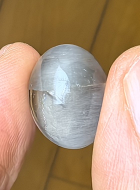 云影双瞳天然双色猫眼兔毛水晶戒面老料珍藏一物一图实拍A53-125