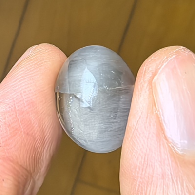 云影双瞳天然双色猫眼兔毛水晶戒面老料珍藏一物一图实拍A53-125