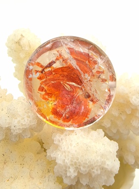 待到山花烂漫时-纯天然巴西全包裹红胶花吊坠挂坠女款闺蜜礼物A25