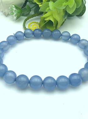 天然水晶蓝玉髓手链手串男女款情绪调节沟通提升饰品礼物 A39