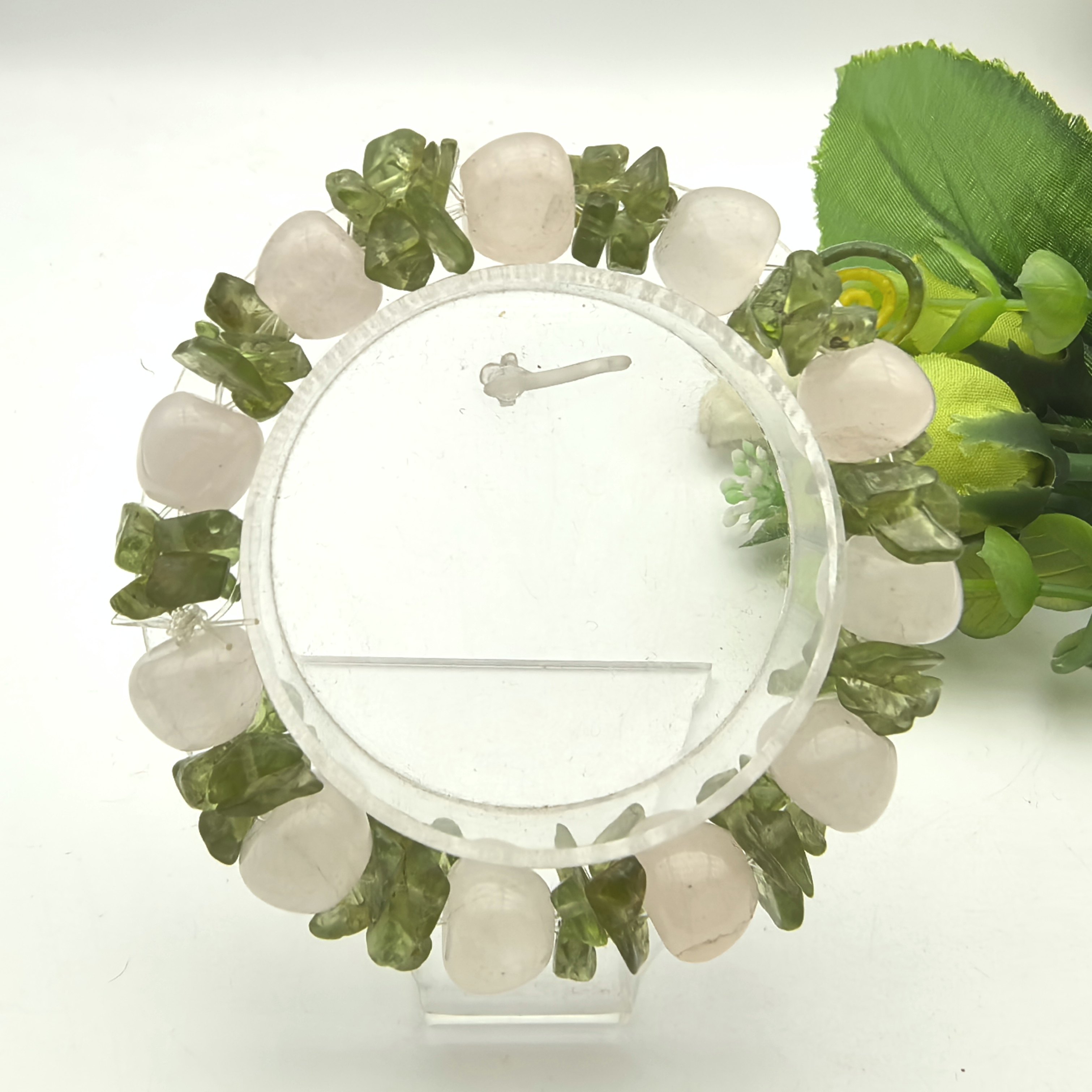 天然橄榄碎石+粉水晶苹果手链手串招桃花稳定情绪一物一图A40,饰品/流行首饰/时尚饰品新,手饰/手串,淘宝优惠券,粉丝福利购,淘宝优惠卷