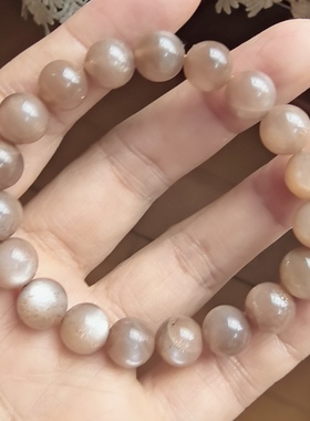 天然橙月光猫眼太阳石手串水晶手链男女清新简约一物一图A35