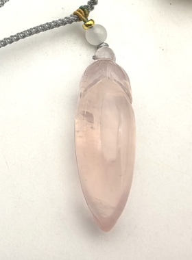 爱情宝石天然老料冰粉水晶原石打磨玉兰花吊坠一物一图A49-106