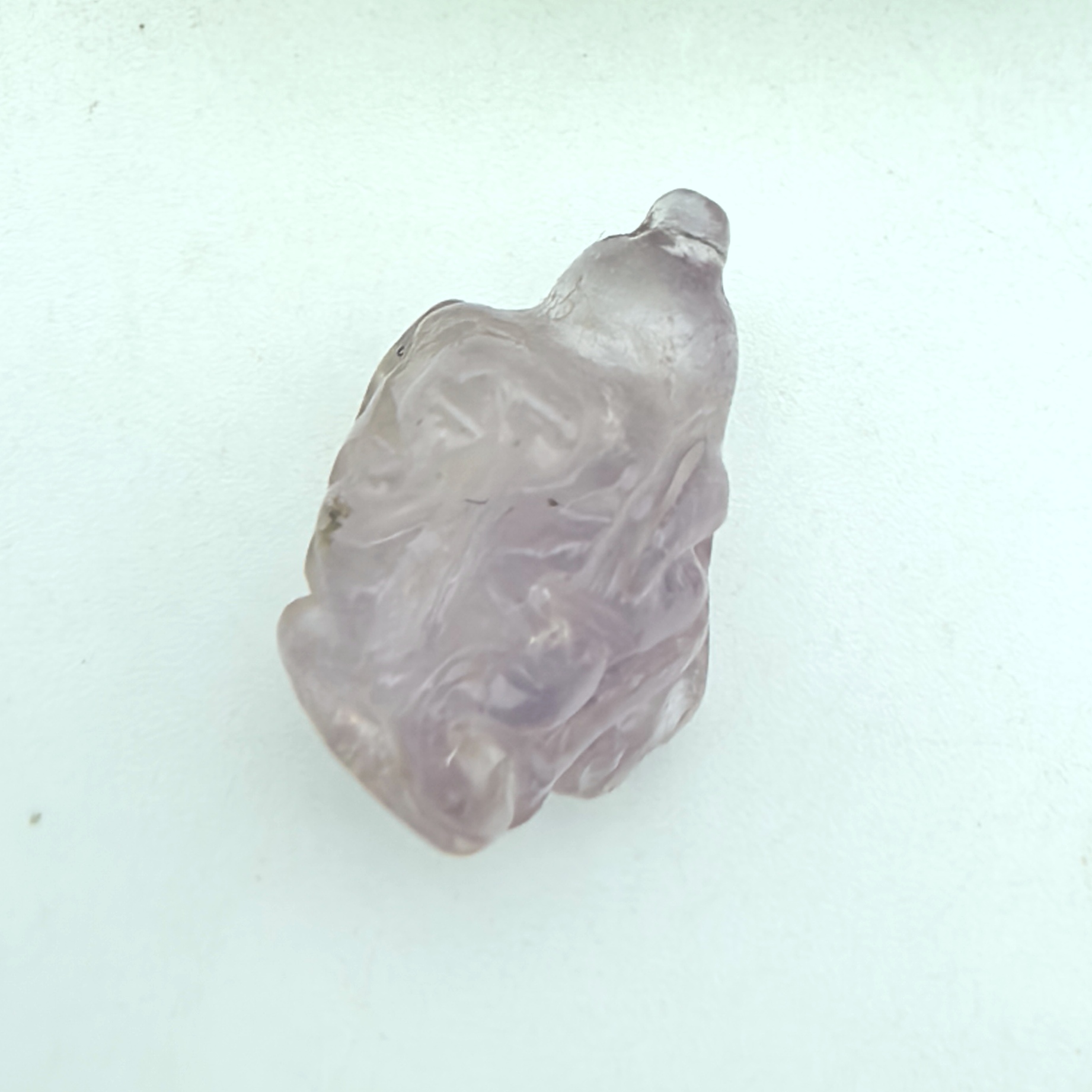 百财纳福~天然水晶淡紫水晶雕刻白菜吊坠挂件一物一图A45-40