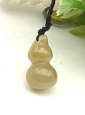 福禄盈金～天然黄兔毛水晶葫芦吊坠饰品挂件一物一图A53-41