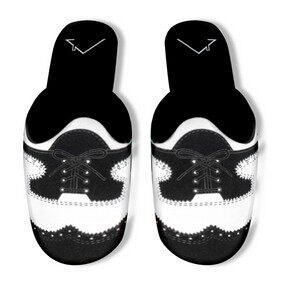 台湾进口植绒绅士风居家拖鞋新品