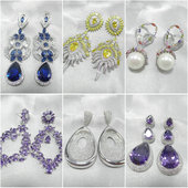 韩国进口锆石时尚 气质奢华高品质晚宴婚礼夸张女耳钉环配饰340