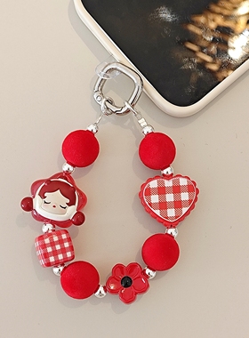 新年喜庆sp手机链幸运星包挂件可爱泡泡玛特女生闺蜜礼物红色