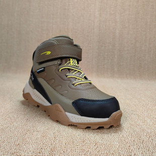 出欧洲尾货外贸男童中帮户外防水徒步鞋耐磨防滑魔术贴登山运动鞋