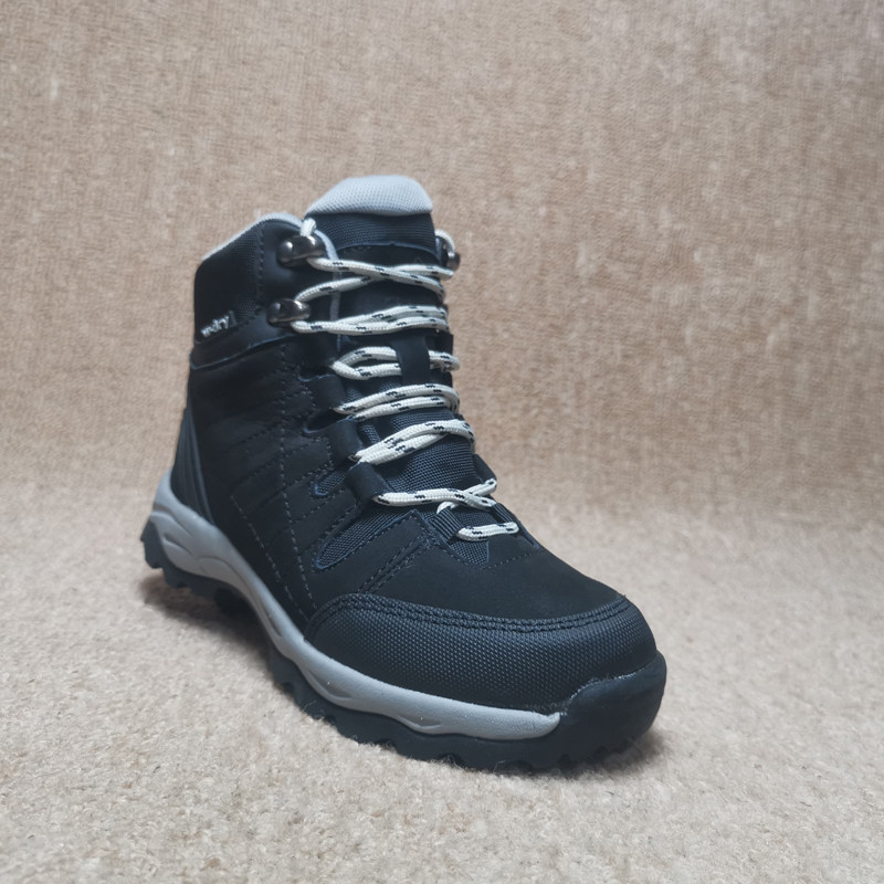 出英国外贸真皮男童鞋头层牛皮防水徒步越野运动鞋缓震防滑登山鞋