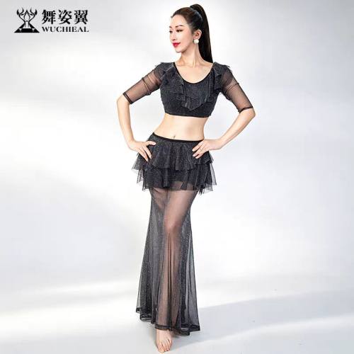 肚皮舞套装练习服演出服中袖裙子