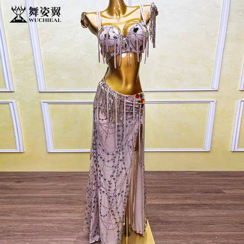 舞姿翼金色肚皮舞表演出服套装